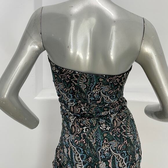 Veronica Beard Peyton Strapless Ruched Midi Dress Size 0 Paisley Print Cocktail - Picture 10 of 16